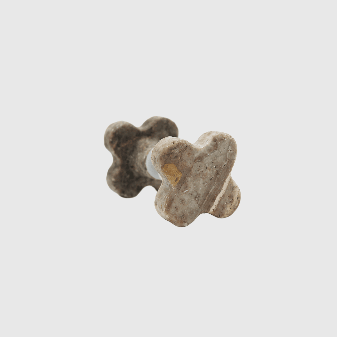 Silver Travertine - Stone Clover Shower Screen Knob