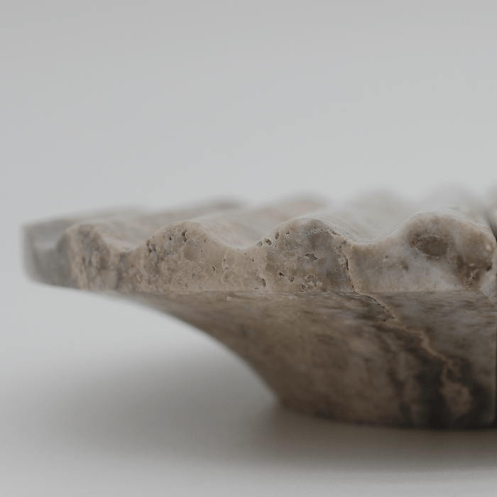 Stone Fluted Circular Cabinet Pull in Silver Travertine | Zephra #Finish_Silver Travertine