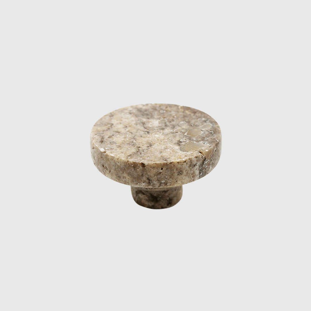 Silver Travertine - Stone Round Cabinet Knob