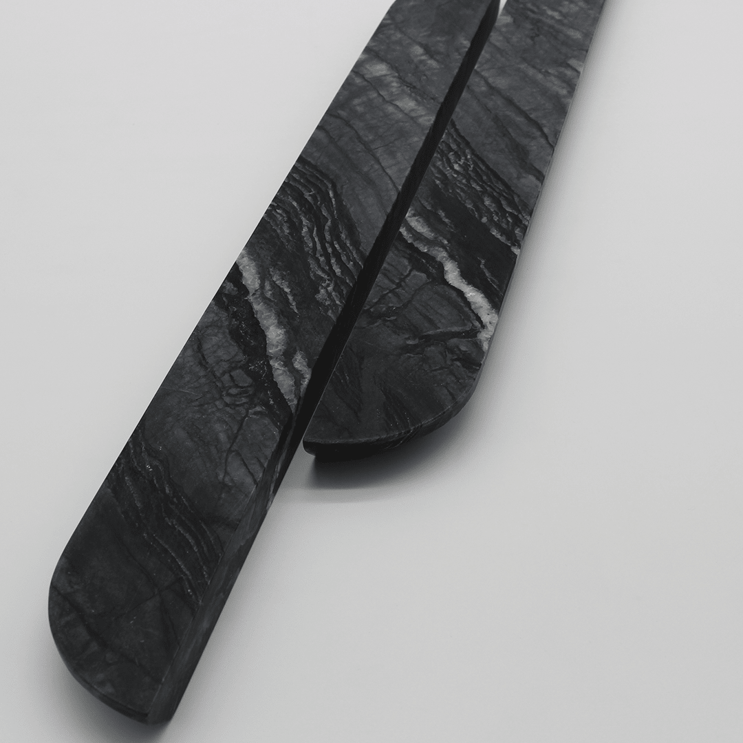 Stone Cabinet Pull in Silver Wave Marble | Zephra