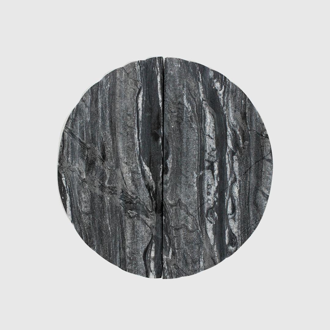 Silver Wave Marble - Stone Fluted Circular Cabinet Pull