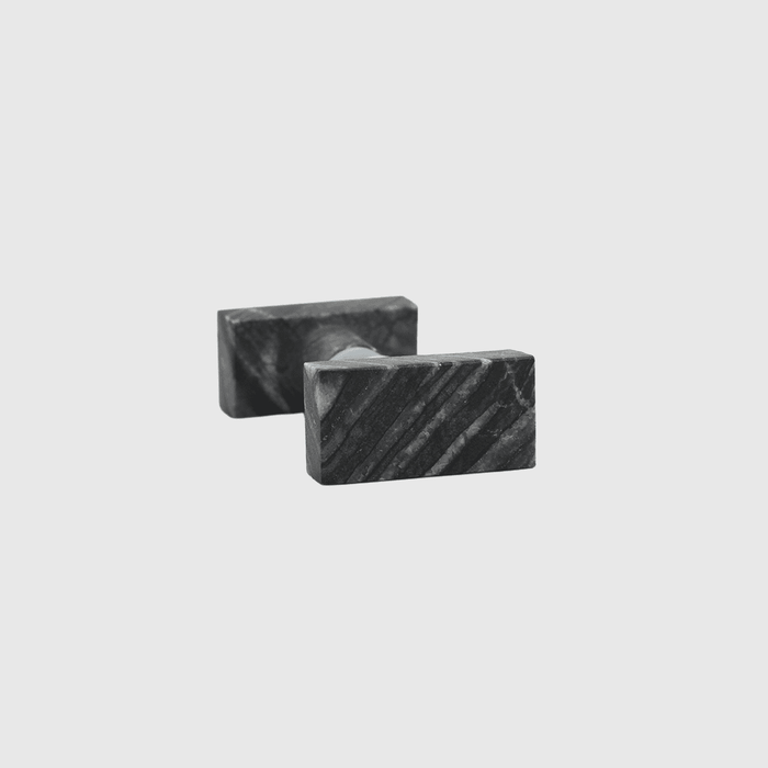 Stone Rectangular Shower Screen Knob in Silver Wave Marble | Zephra #Finish_Silver Wave Marble
