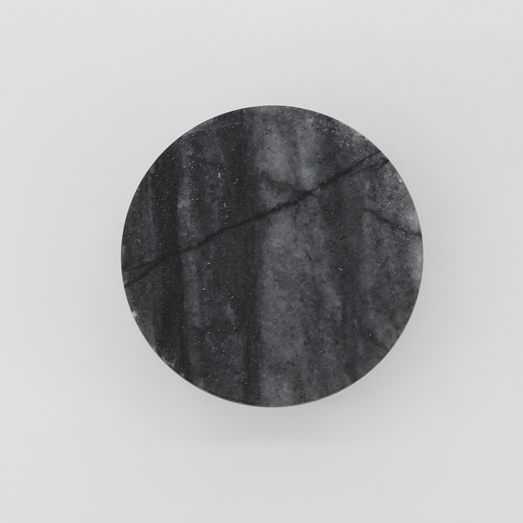 Stone Round Cabinet Knob in Silver Wave Marble | Zephra