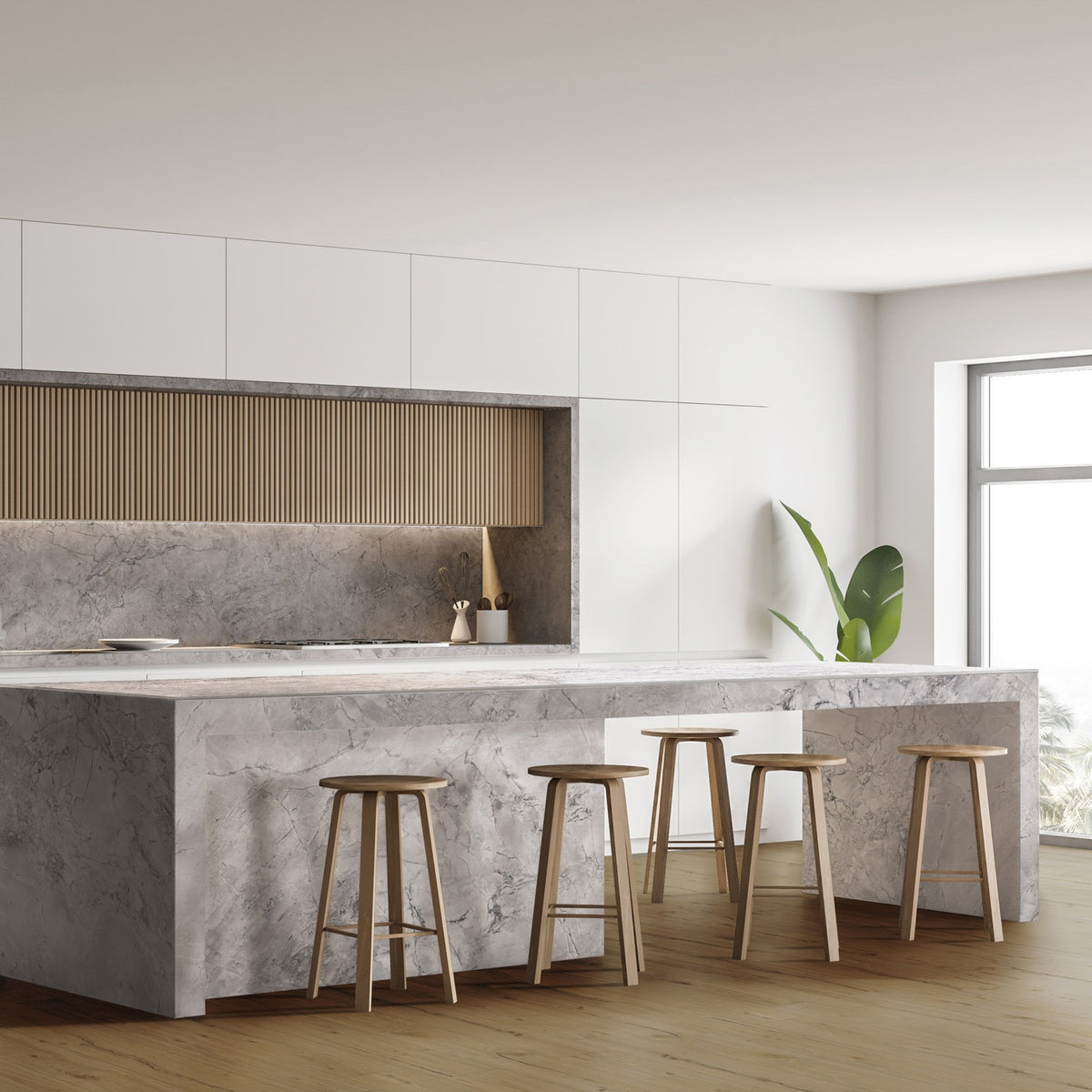 White Dolamite Italian Megaslab – Honed finish
