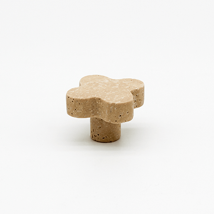 Stone Clover Shower Screen Knob in Travertine | Zephra #Finish_Travertine