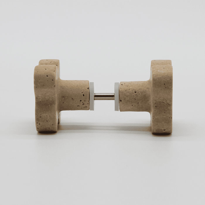 Stone Clover Shower Screen Knob in Travertine | Zephra #Finish_Travertine