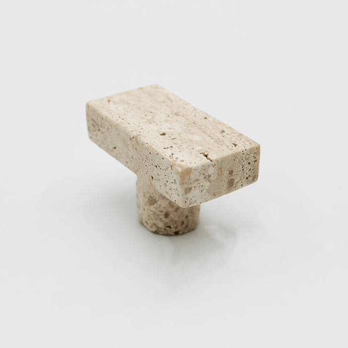 Stone Rectangular Cabinet Knob in Travertine | Zephra #Finish_Travertine