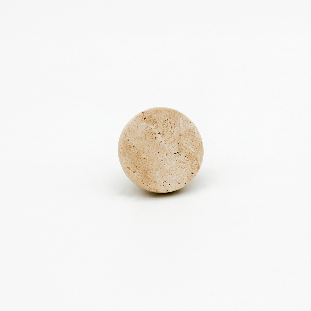 Stone Round Cabinet Knob in Travertine | Zephra