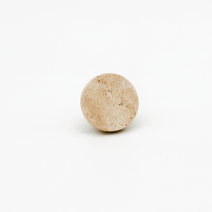 Stone Round Cabinet Knob in Travertine | Zephra #Finish_Travertine