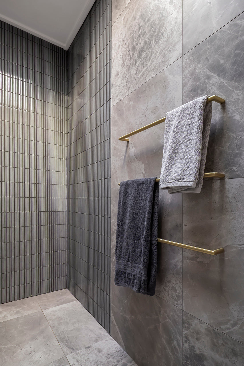 Tundra Stone Marble Look Porcelain Tile in Grey & Blue, Matt finish