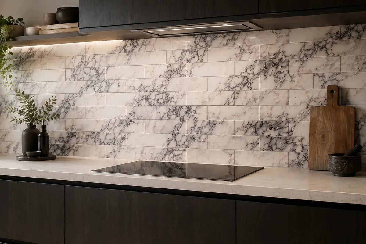 Viola Subway Marble Tile | Tumbled & Honed Natural Stone