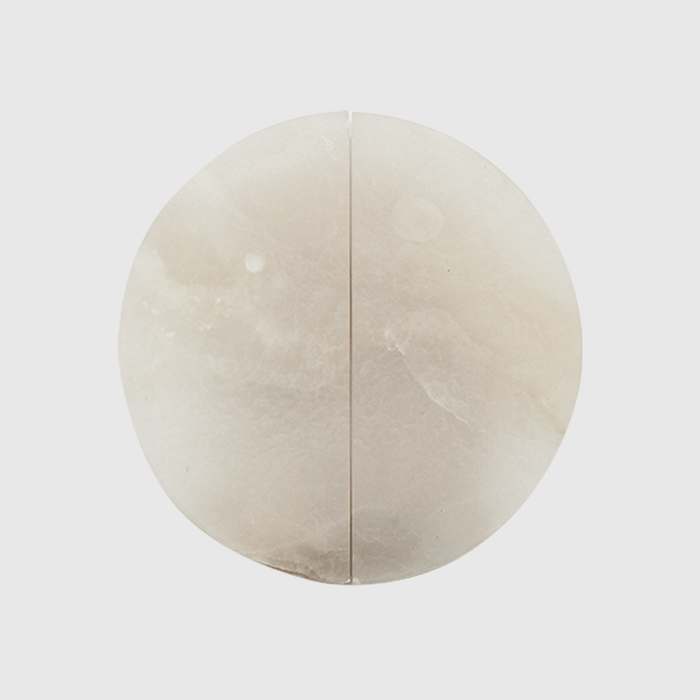 Stone Circular Cabinet Pull in White Onyx | Zephra #Finish_White Onyx