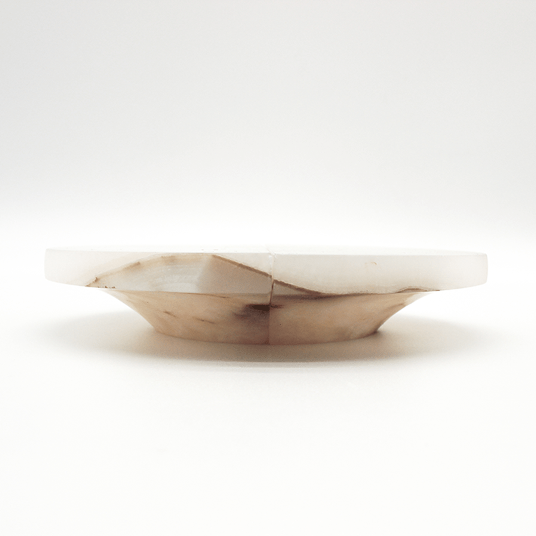 Stone Circular Cabinet Pull in White Onyx | Zephra