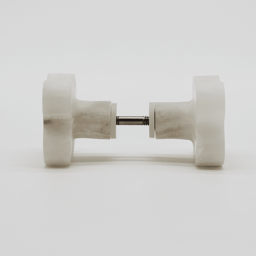 Stone Clover Shower Screen Knob in White Onyx | Zephra