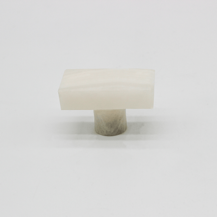 Stone Rectangular Shower Screen Knob in White Onyx | Zephra #Finish_White Onyx