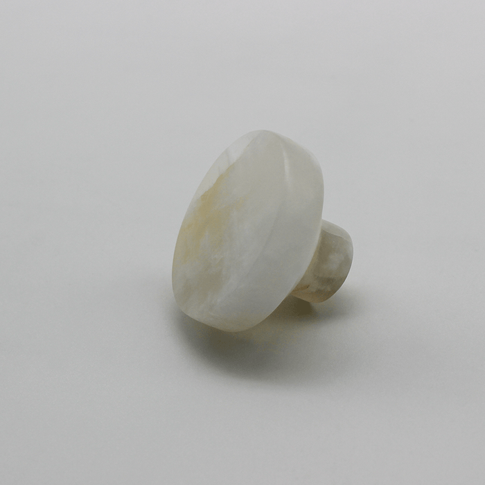 Stone Round Cabinet Knob in White Onyx | Zephra #Finish_White Onyx
