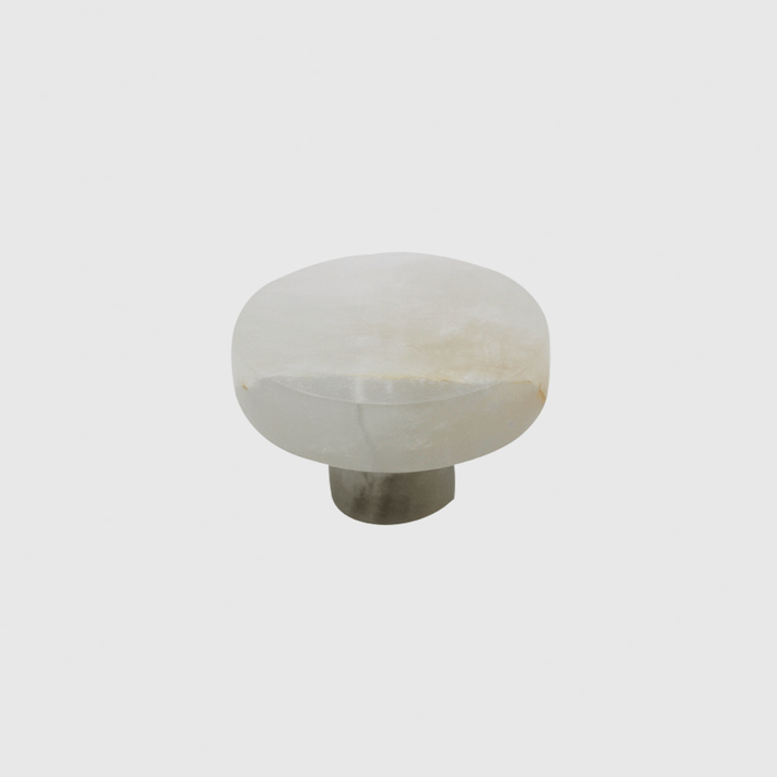 Stone Round Shower Screen Knob in White Onyx | Zephra #Finish_White Onyx