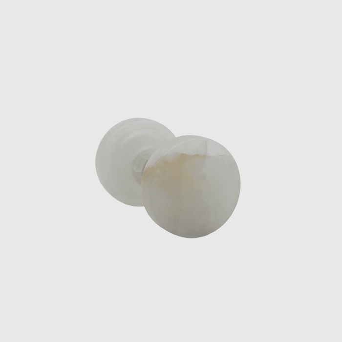 Stone Round Shower Screen Knob in White Onyx | Zephra #Finish_White Onyx