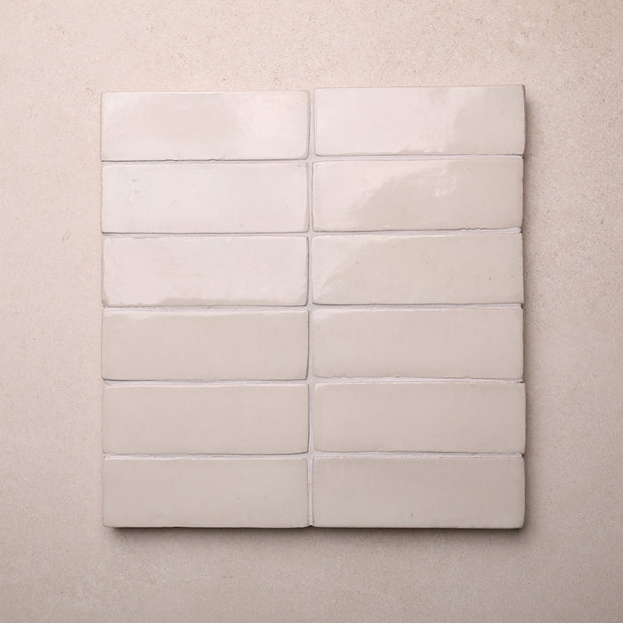 Zellige Look Natural Feature Wall Tile 50x150 mm, gloss