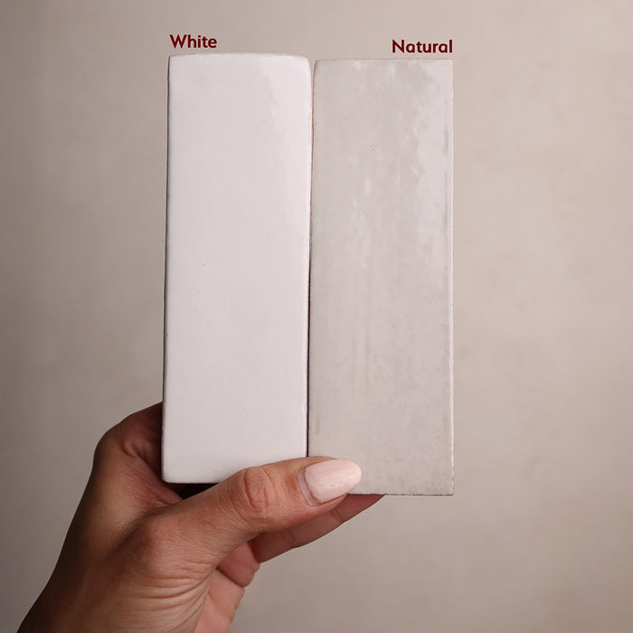 Zellige Look Natural beside White, 50x150 mm