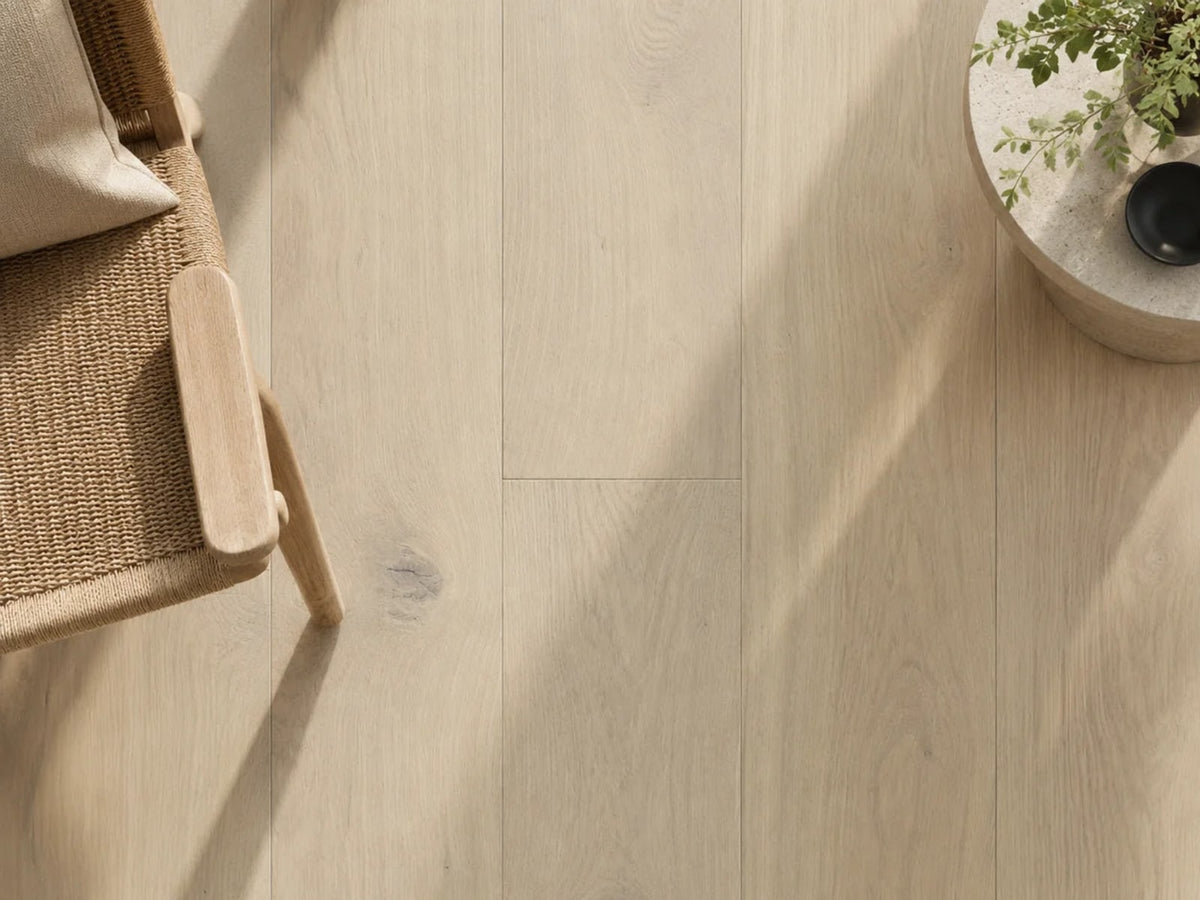 Eco Flooring Swish Oak Natura Danish White engineered French oak flooring, matt UV lacquer