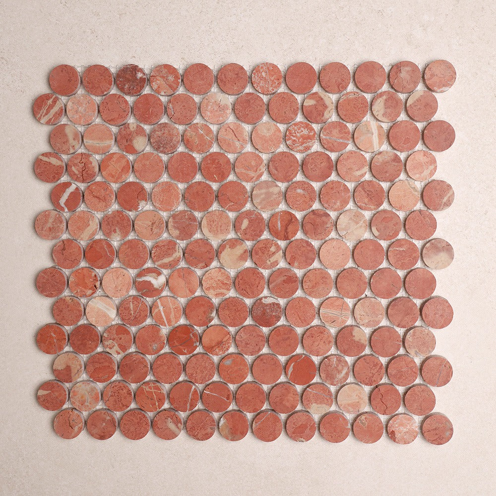 Artemis Penny Round Honed Marble Mosaic 23x23 mm