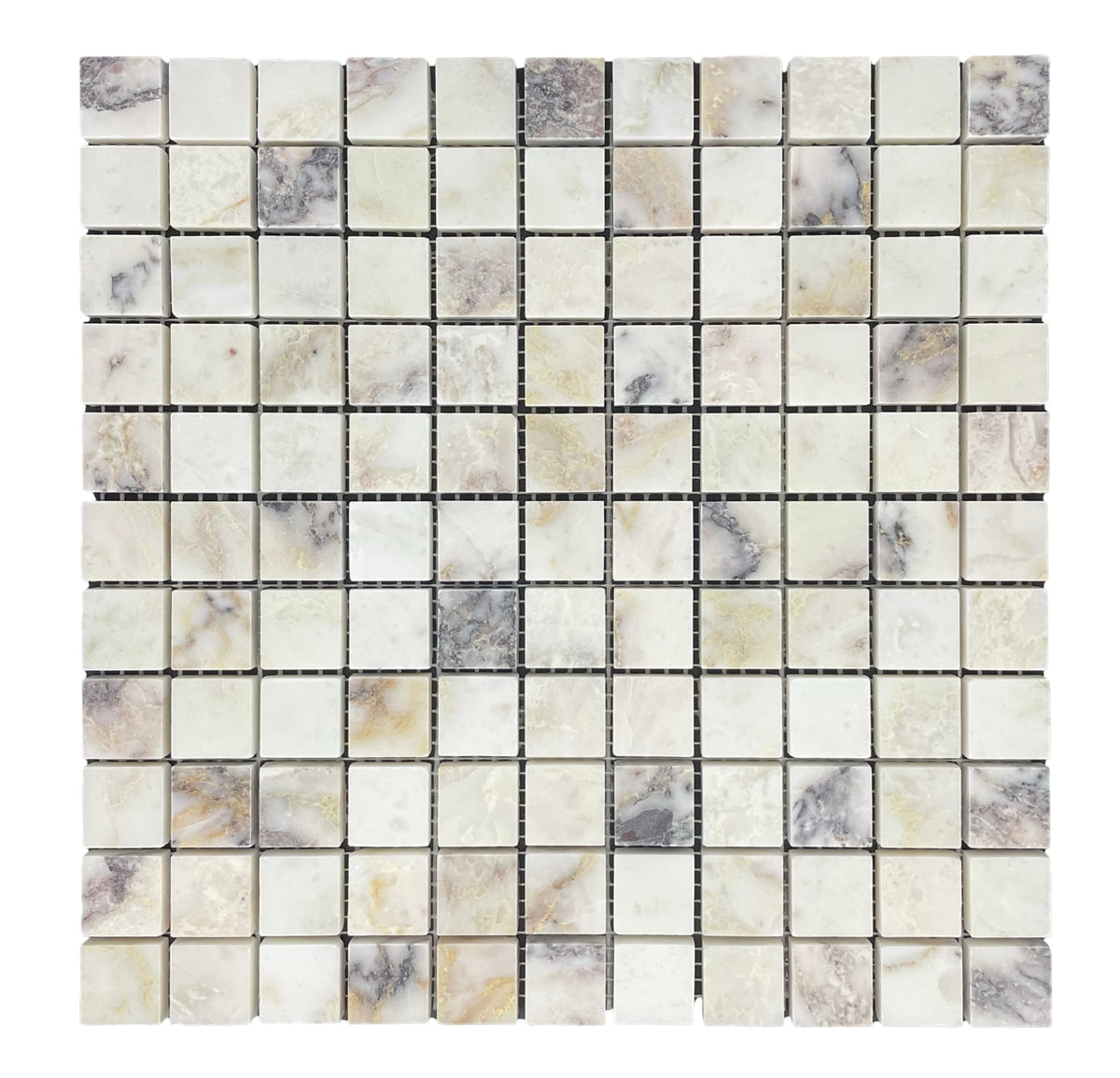 Viola Square Marble Tile & Mosaic | Tumbled & Honed Natural Stone