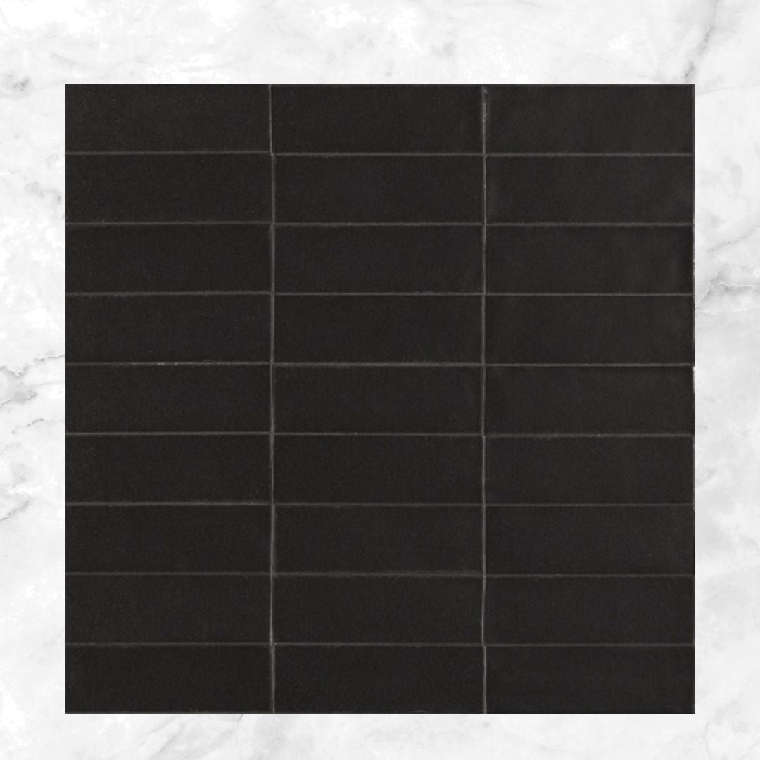 Confetto Series Porcelain Subway Tiles in Nero, Matt finish