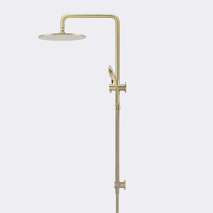 Round Combination Shower Rail 200mm Rose, Three Function Hand Shower | Meir