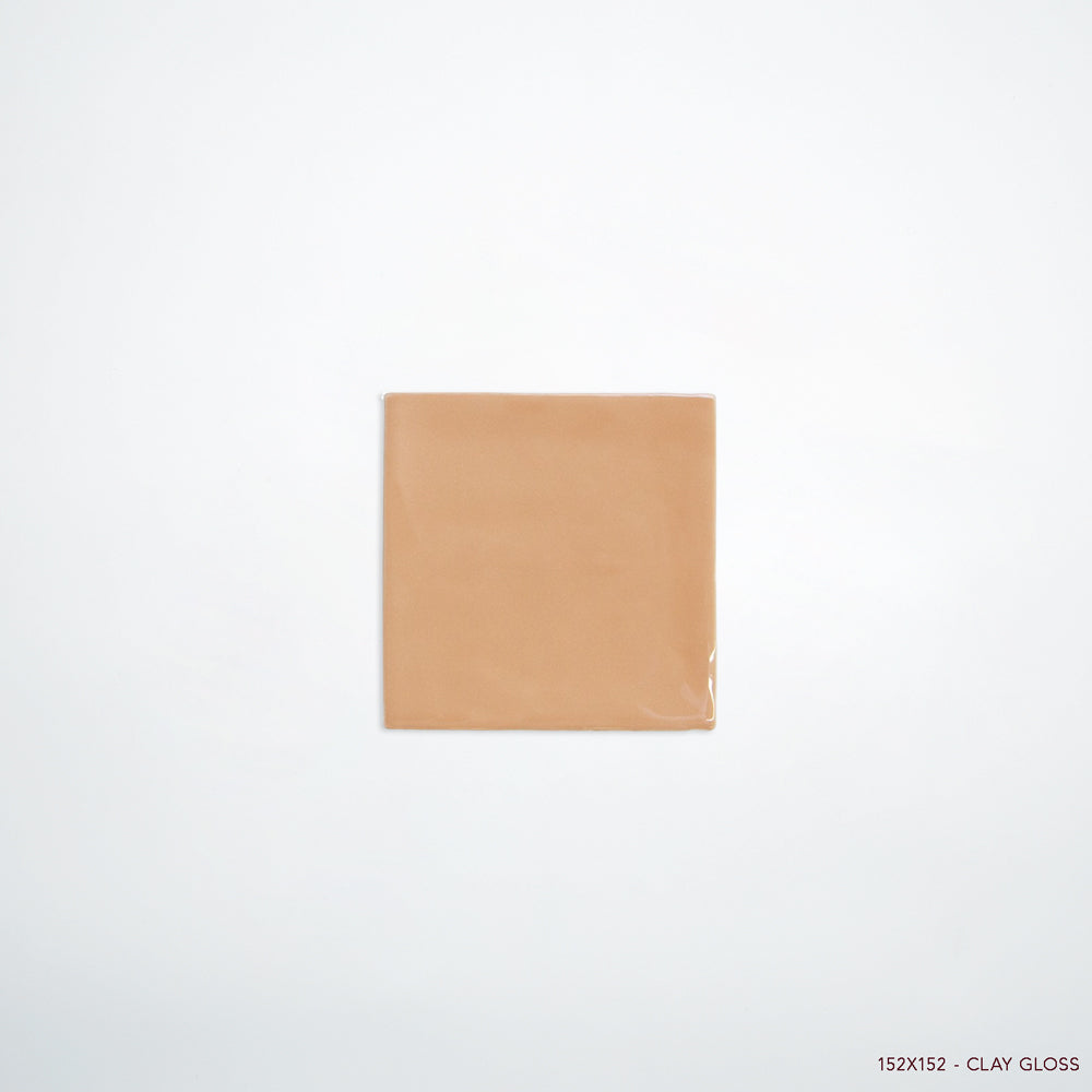 MANO Handmade Look Ceramic Tiles for Bathrooms & Kitchens in Clay, Gloss finish