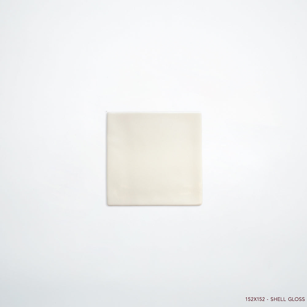 MANO Handmade Look Ceramic Tiles for Bathrooms & Kitchens in Shell, Gloss finish