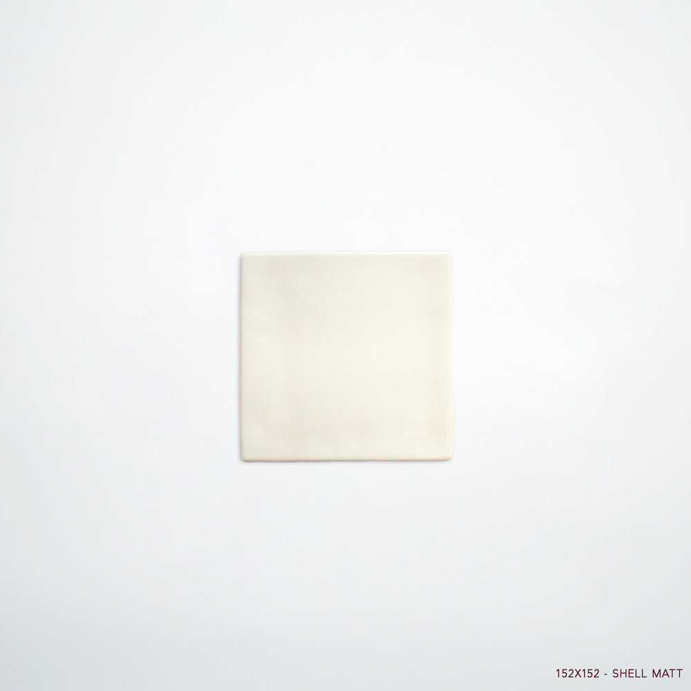 MANO Handmade Look Ceramic Tiles for Bathrooms & Kitchens in Shell, Matt finish