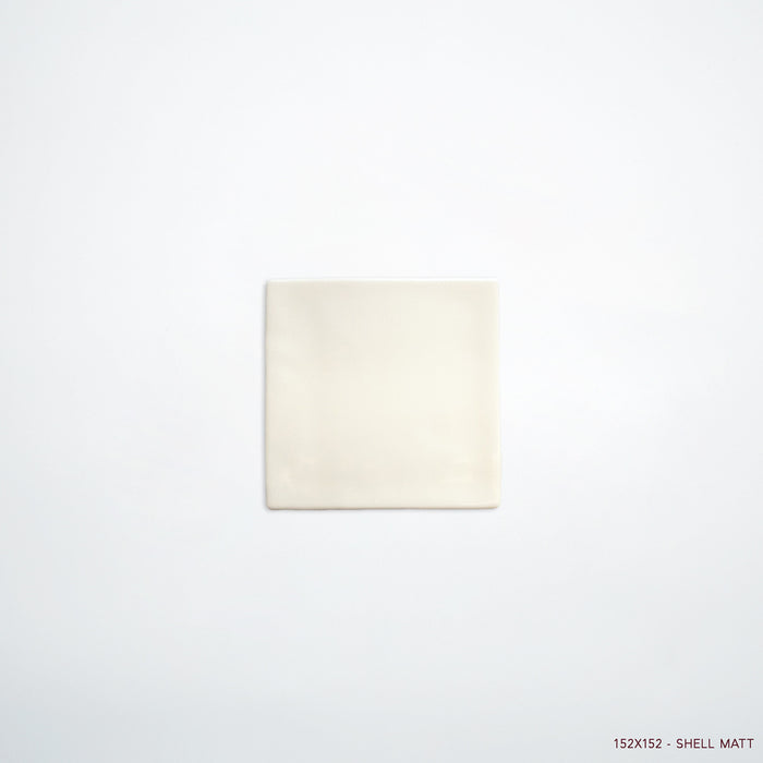 MANO Handmade Look Ceramic Tiles for Bathrooms & Kitchens in Shell, Matt finish