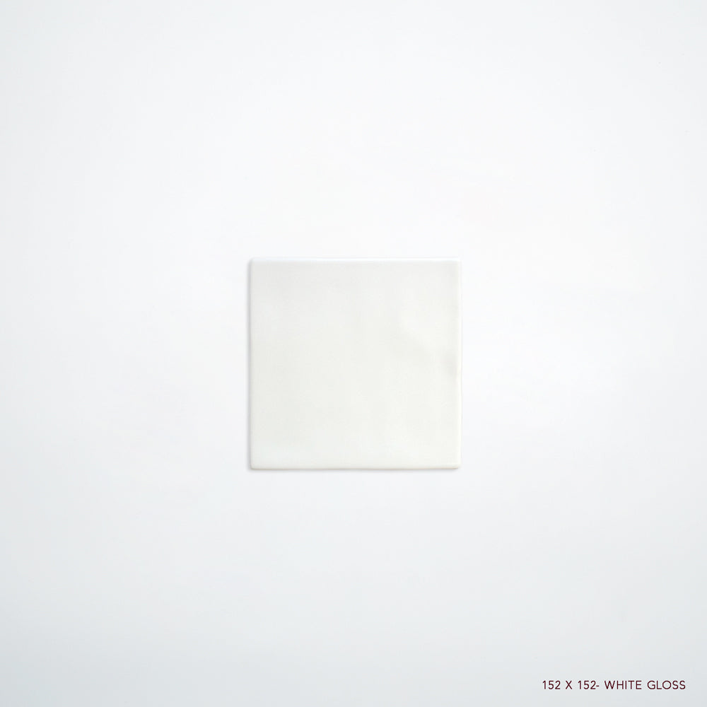 MANO Handmade Look Ceramic Tiles for Bathrooms & Kitchens in White, Gloss finish