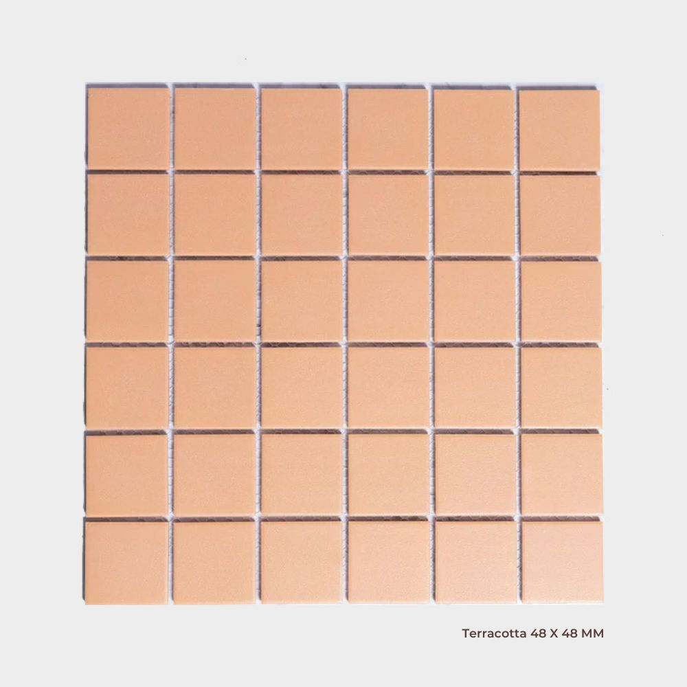 Bridges Series square mosaic in Terracotta | Serano Surfaces