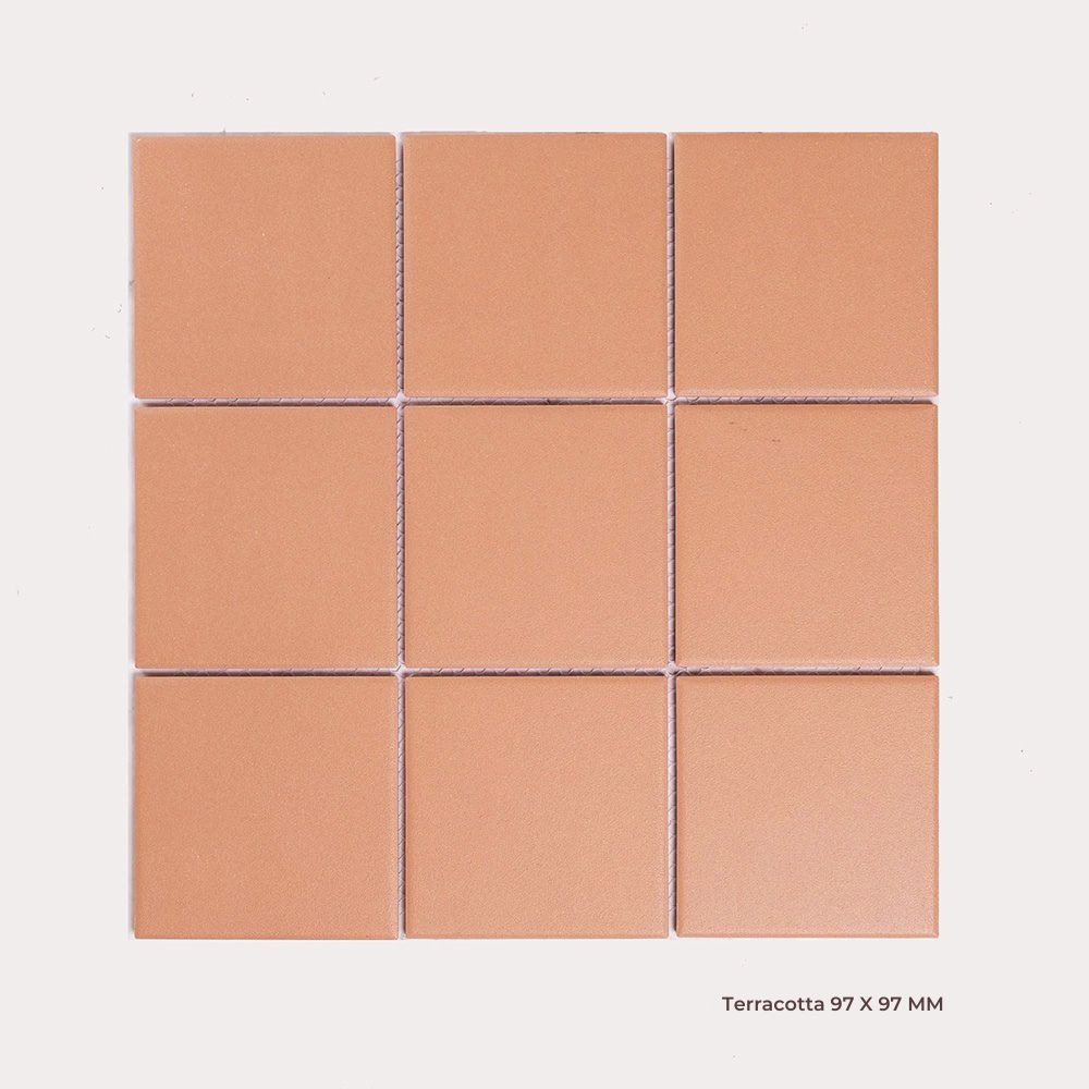 Bridges Series Square Mosaic in Terracotta, Matt finish