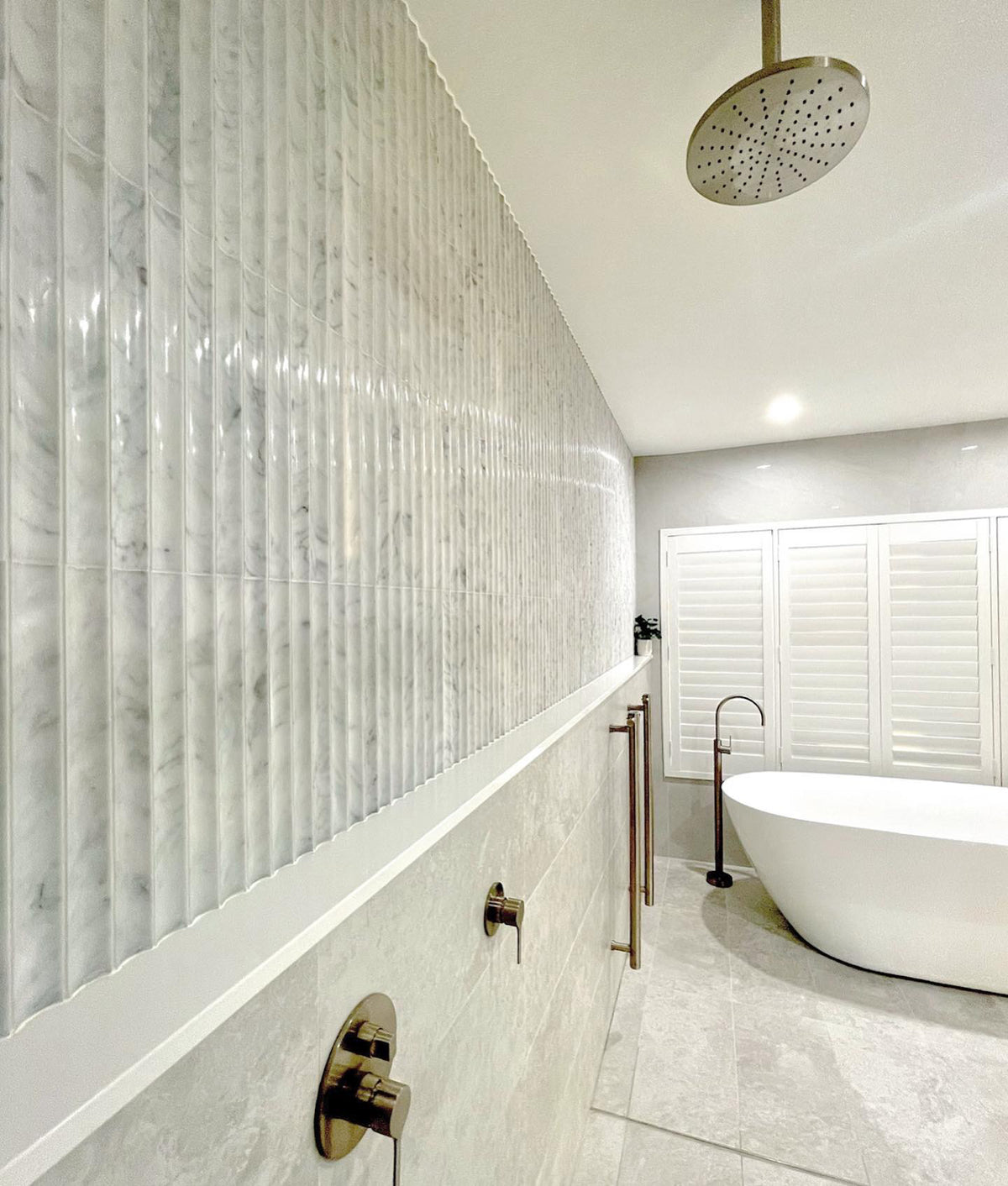 Carrara Concave Kit Kat Marble Mosaic | Honed Natural Stone