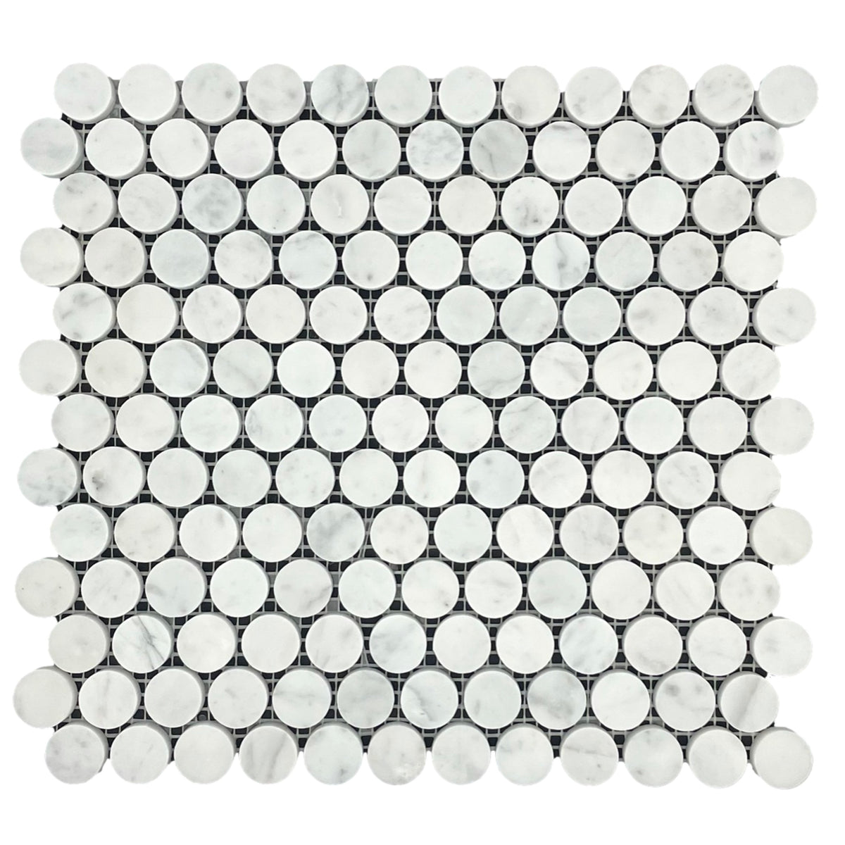 Carrara Penny Round Marble Mosaic | Honed Natural Stone