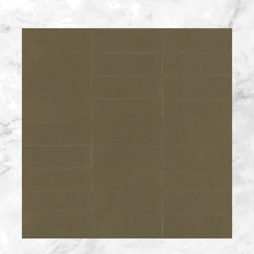 Confetto Series Porcelain Subway Tiles in Kaki, Matt finish
