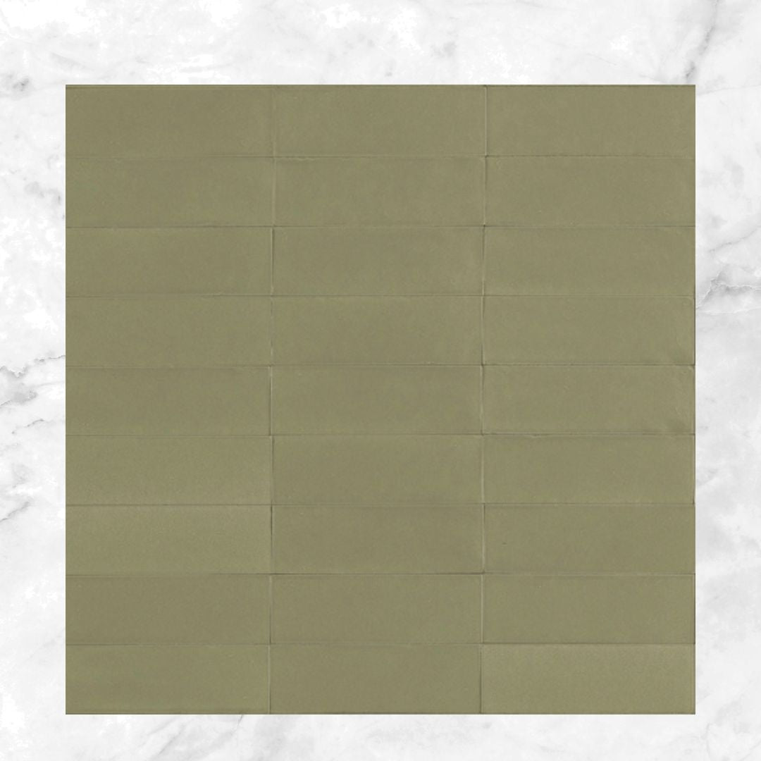 Confetto Series Porcelain Subway Tiles in Salvia, Matt finish