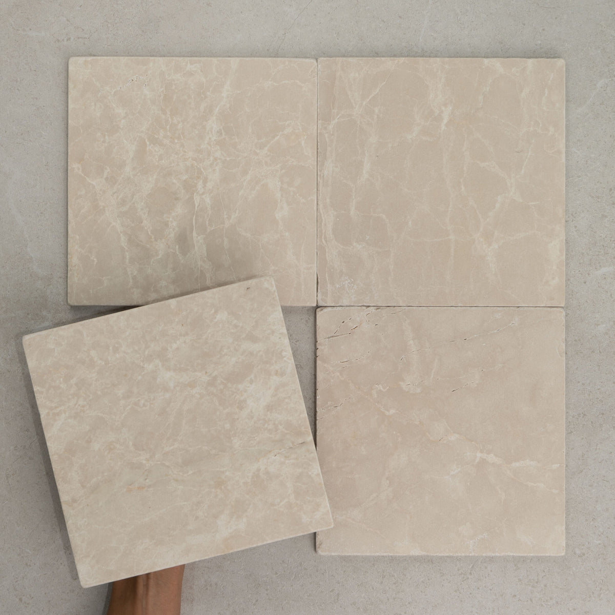 Botticino Square Marble Tile & Mosaic | Tumbled Natural Stone