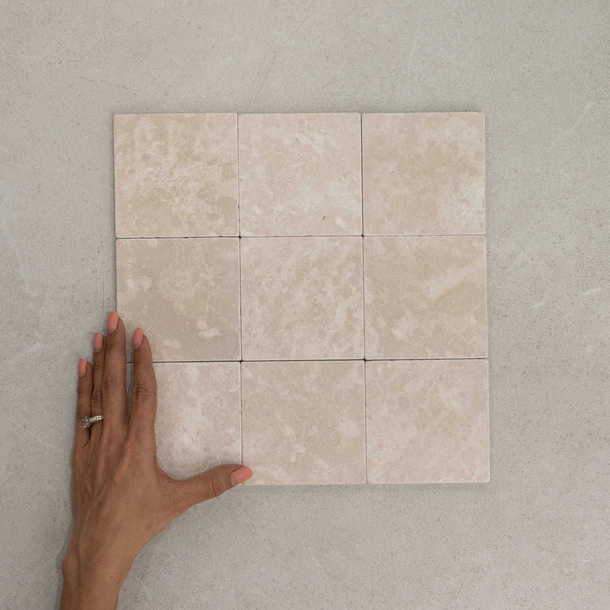 Botticino Square Marble Tile & Mosaic | Tumbled Natural Stone