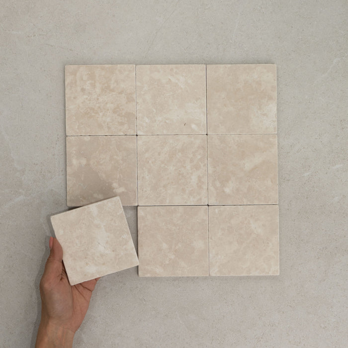 Botticino Square Marble Tile & Mosaic | Tumbled Natural Stone