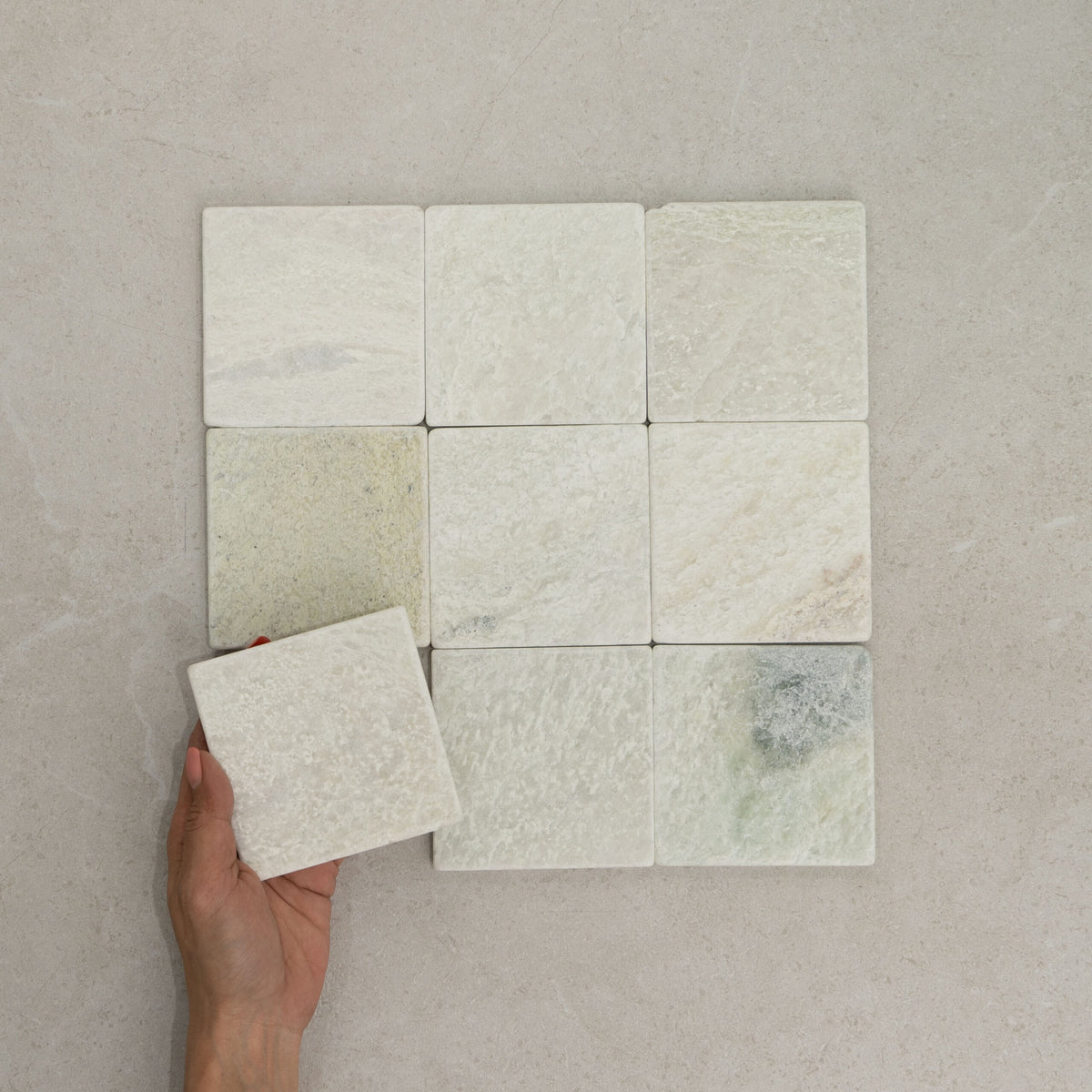 Mint Square Stone Tile 100x100mm – Honed finish