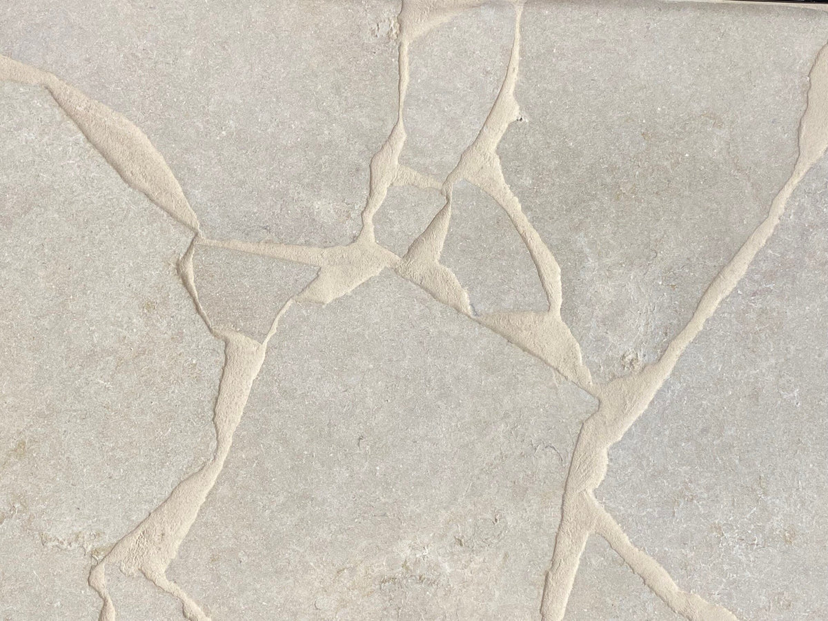 Crema Novelda Sandblasted & Tumbled Limestone Crazy Pave