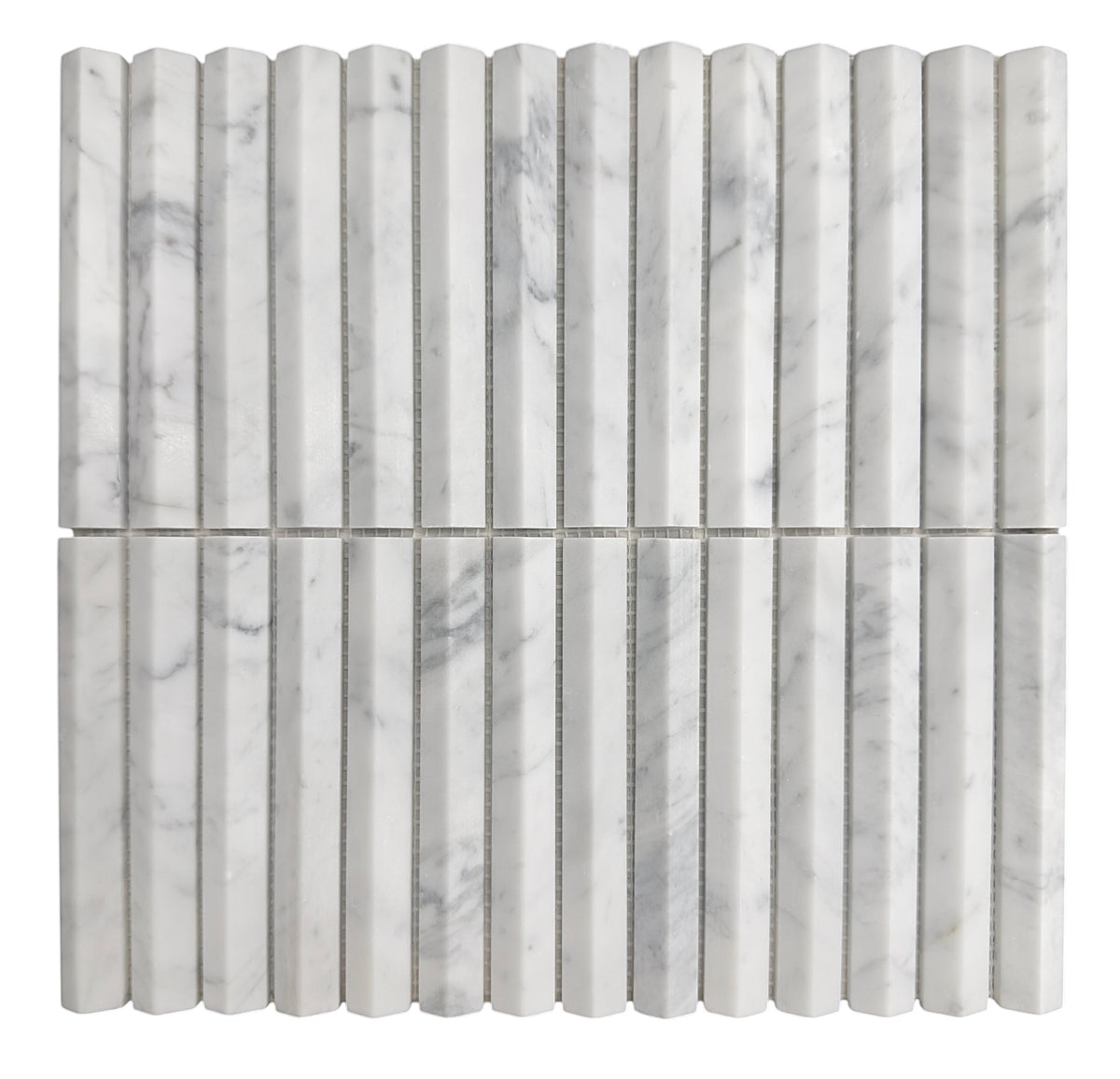 Carrara Stack Marble Mosaic | Honed Natural Stone