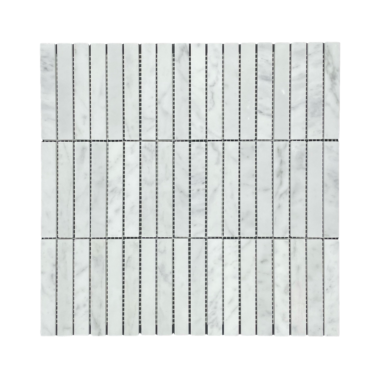 Carrara Stack Marble Mosaic | Honed Natural Stone