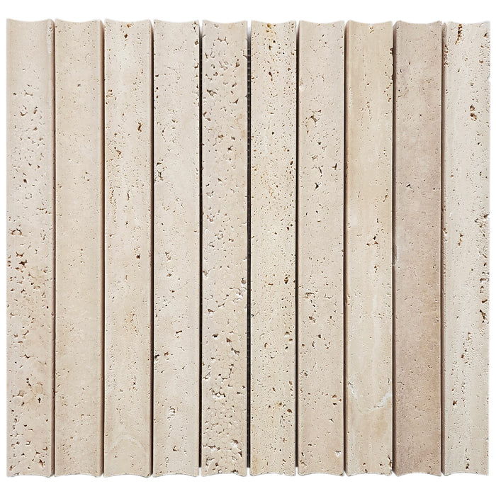 Travertine Concave Kit Kat Mosaic | Honed Natural Stone
