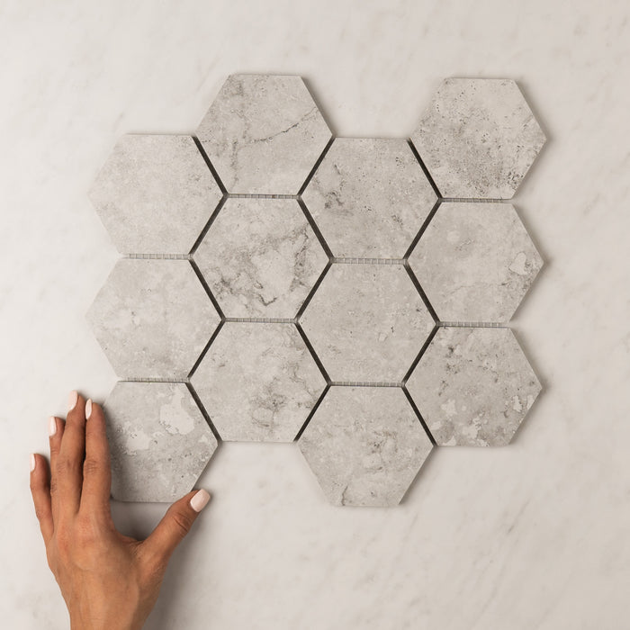 Precious Travertine Hexagon Mosaic
