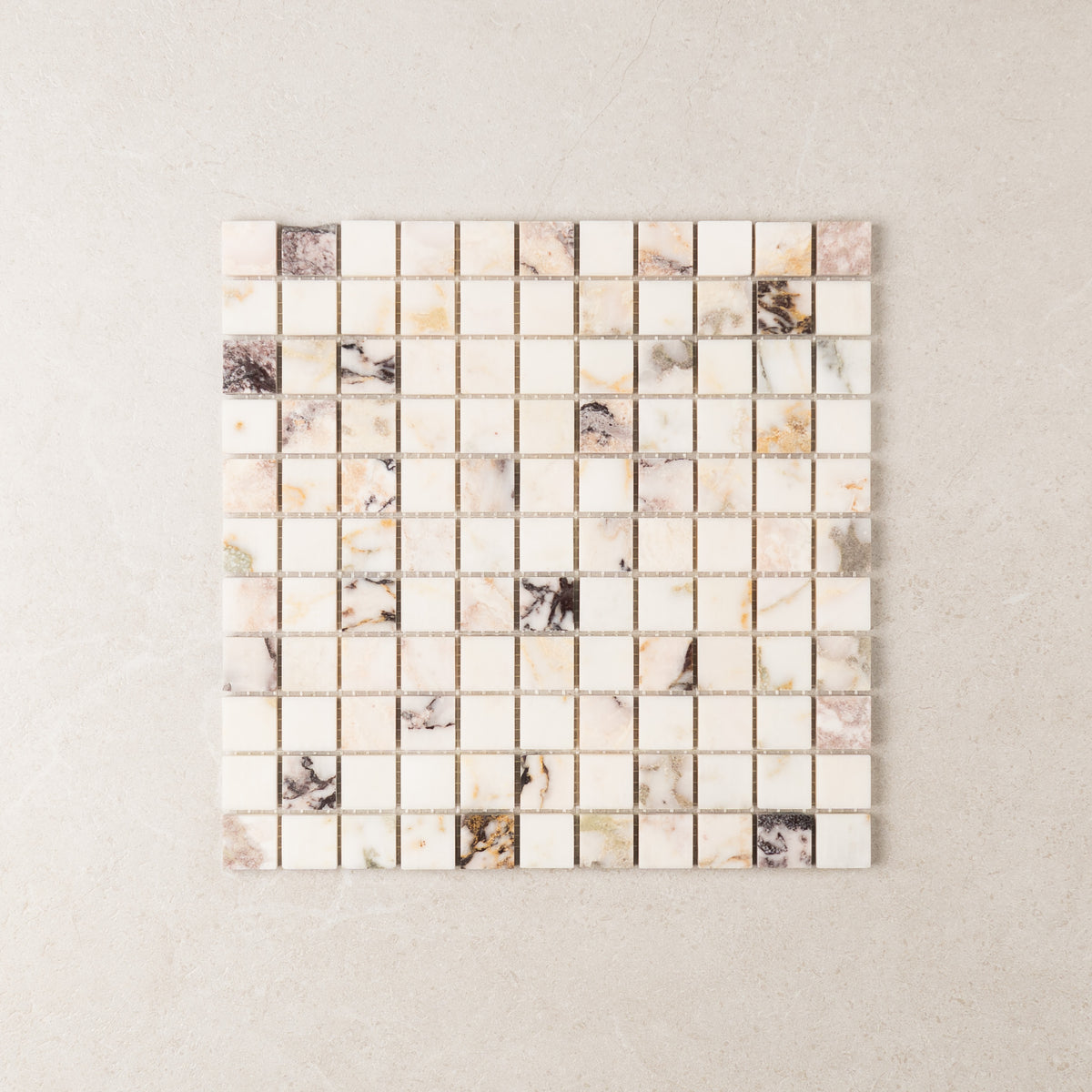 Viola Square Marble Tile & Mosaic | Tumbled & Honed Natural Stone